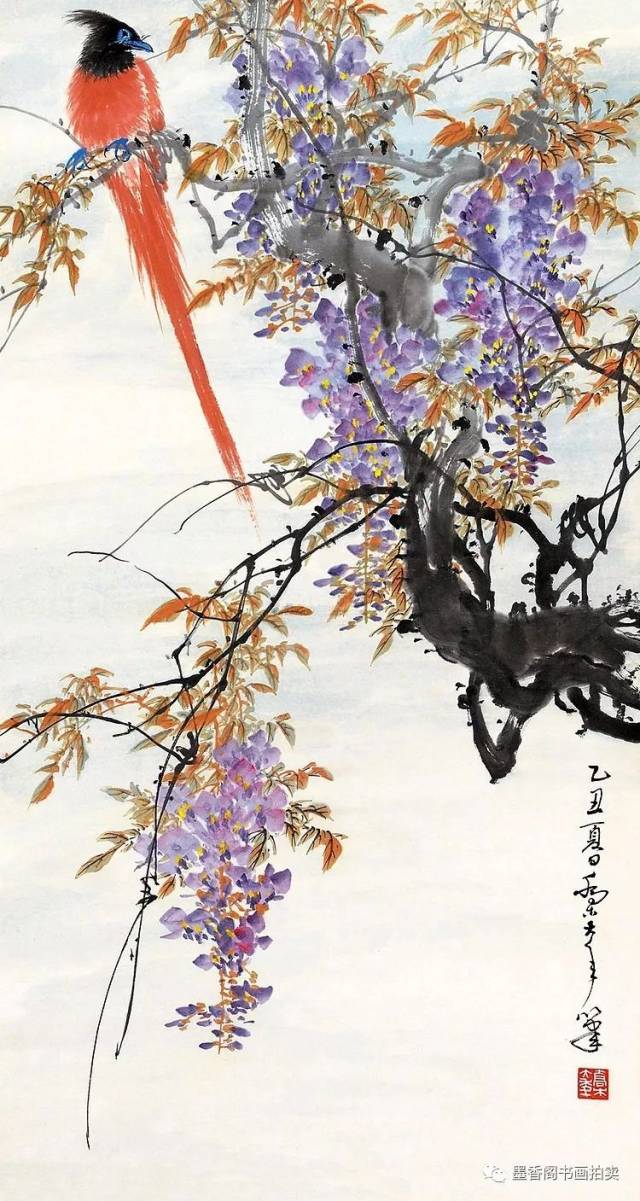 四位花鸟大师画紫藤！_搜狐网