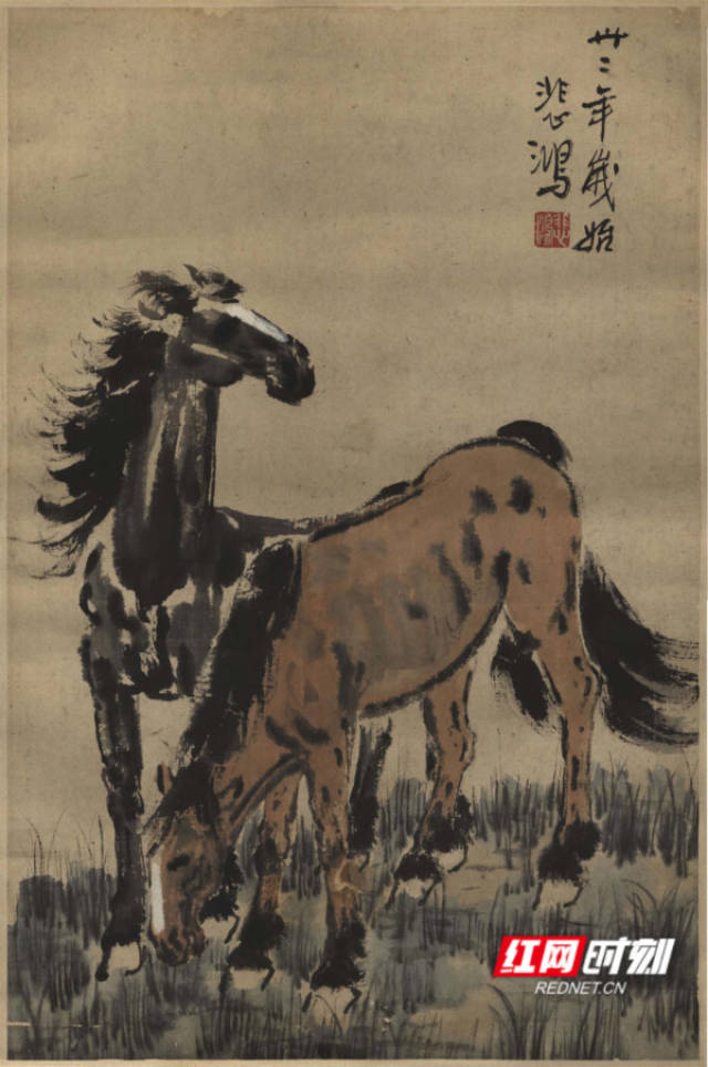 徐悲鸿双马图》：唤醒沉睡的民族精神_搜狐网