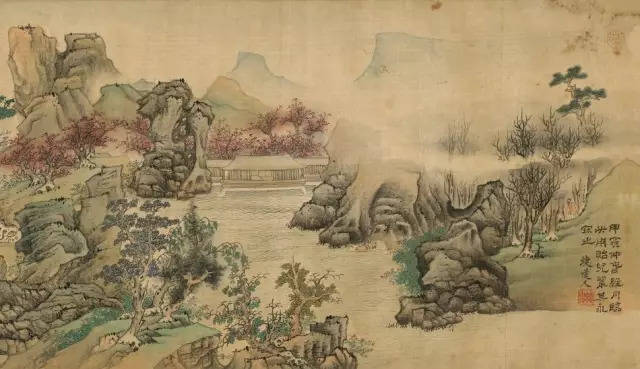 藍瑛的手段《 臨宋人青綠山水》卷_搜狐网