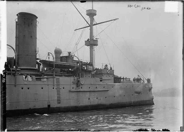 珍贵老照片：1911年中国海军“海圻”号巡洋舰访问纽约_英国