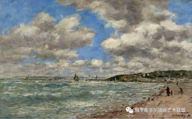 法国最早印象派画家Eugene Boudin油画作品欣赏（一）_翁弗勒尔