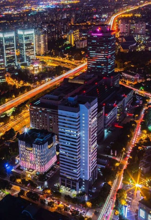 上海长宁区夜景,上海长宁区,上海夜景_文秘苑图库