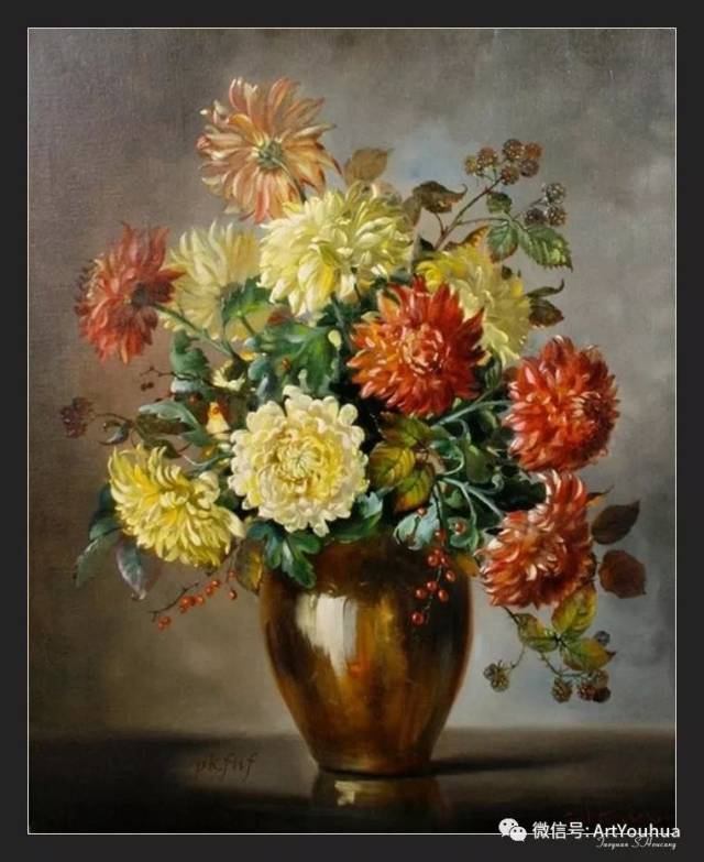 33图 法国cecil kennedy油画花卉作品