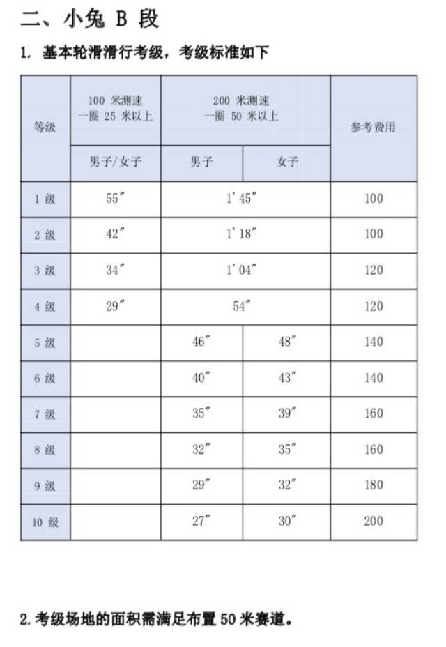 自由式轮滑动作等级表图片