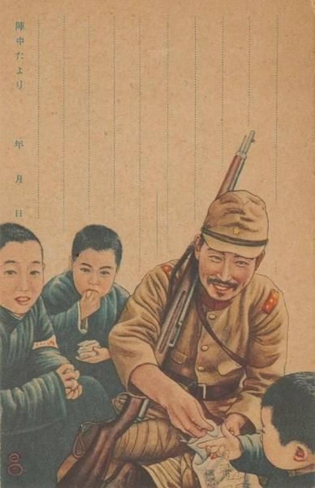 抗日战争时期,侵华日军绘制的宣传画,画面令人不忍直视