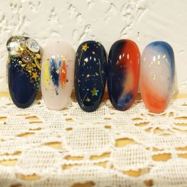 超百搭的双色晕染美甲!