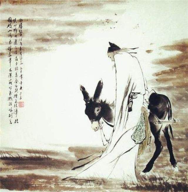 杜甫 「春望」 掛軸 山水画 中国画 明 落款 危恒画 共箱 (RA-548) 美術