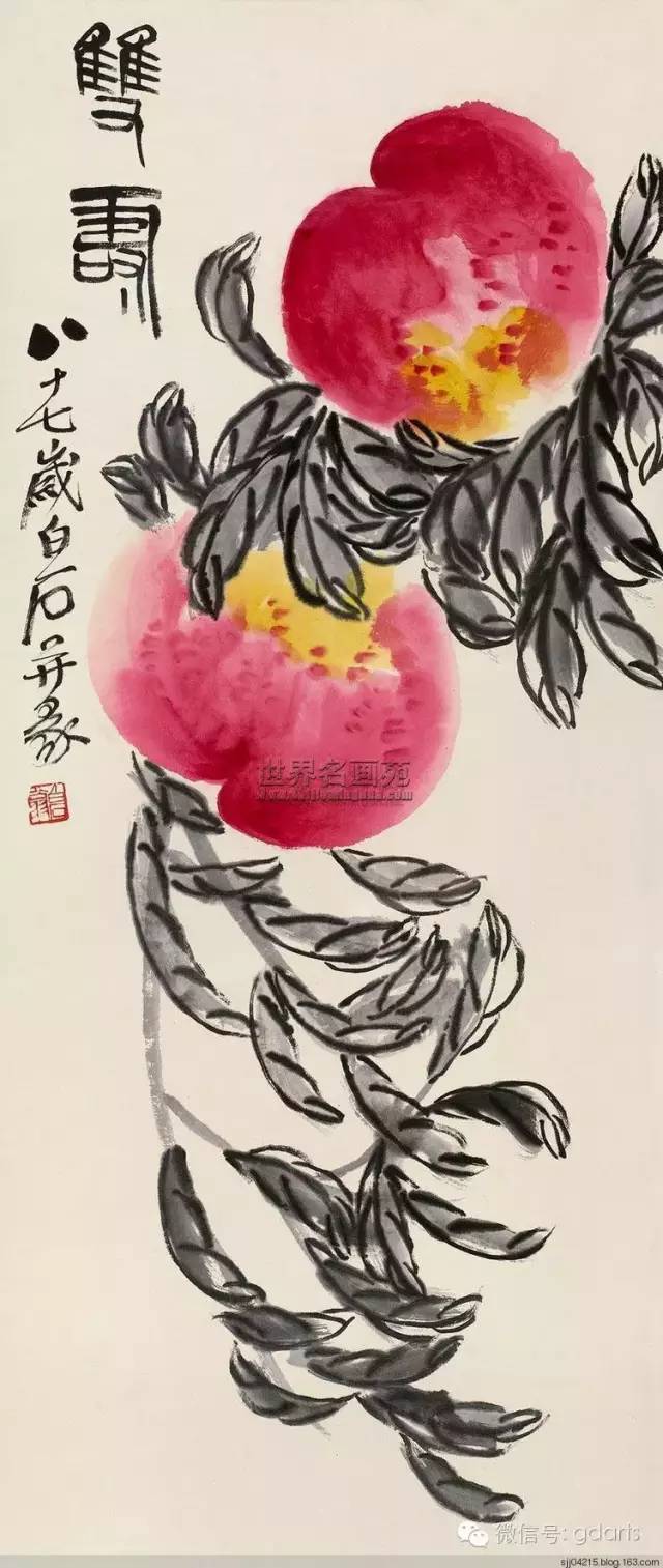 国画桃子100副(另附桃子画法~)