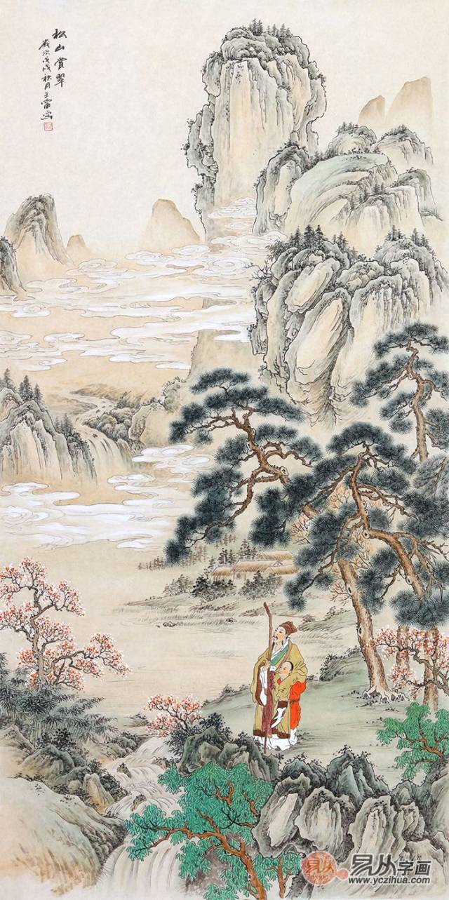 精品仿古画 王宁最新典藏山水画《松山赏翠》