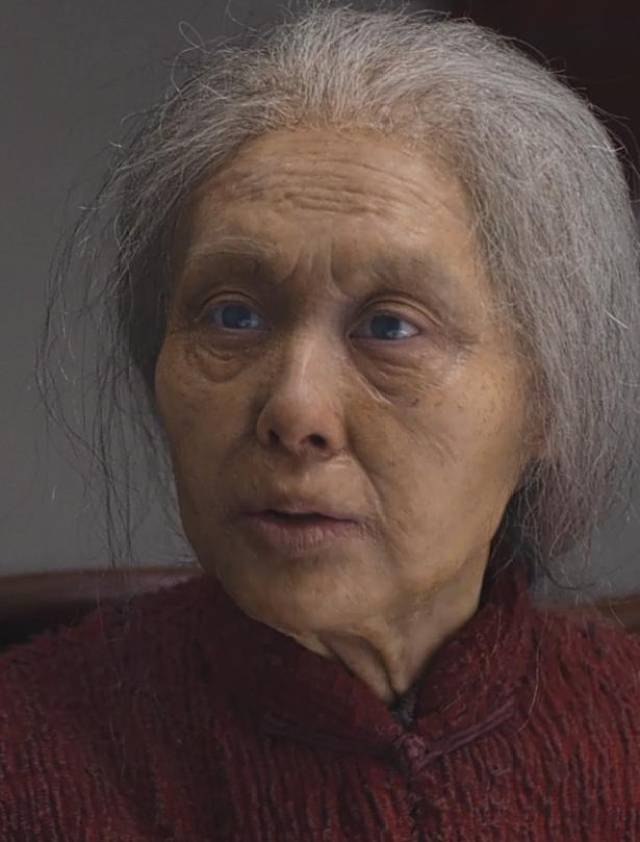 看着朱茵在电影中变成老奶奶,满脸皱纹,白发苍苍,这效果很逼真了