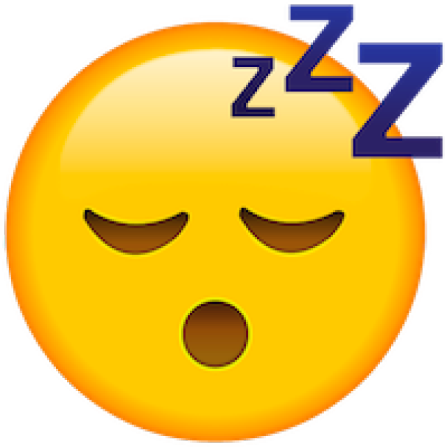 sleepy face: 困! 美国人喜欢用字幕z表示困,因为很像打呼嘛.