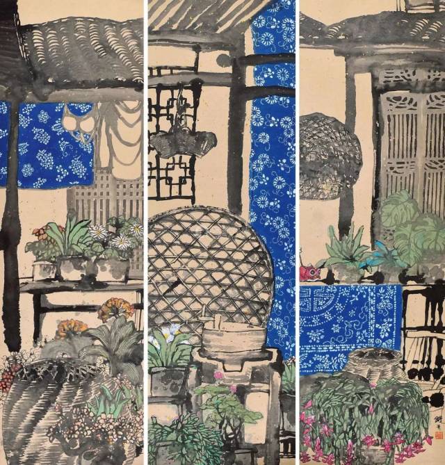 蓝印·传统元素|曹舒天的水墨江南情(75幅)