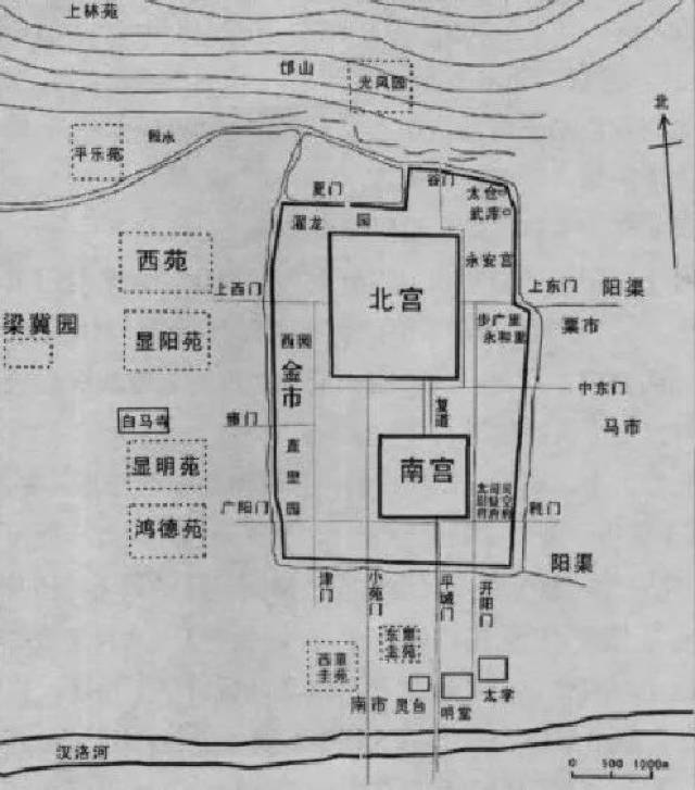 东汉洛阳城平面图图片