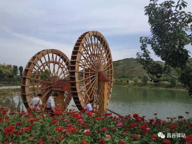 蓮花頂上掛彩虹,鳳泉湖水映花海. 溪中閒鴨逐魚遊,柳間翠鳥迎客來.