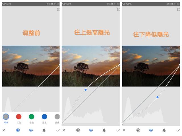 蓝色曲线 四,调节亮度,对比度 这个功能在"调整图片"工具里也能实现一