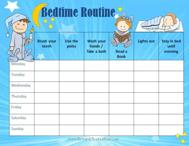 五张睡前计划表,分分钟养成一个睡眠健康,爱学习的娃!