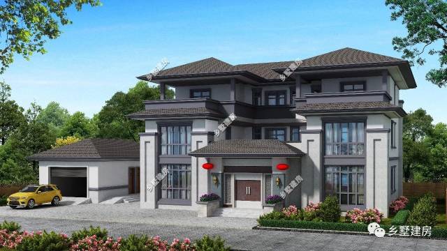 18x15米,三层农村四合院,新中式别墅就是美到发光!