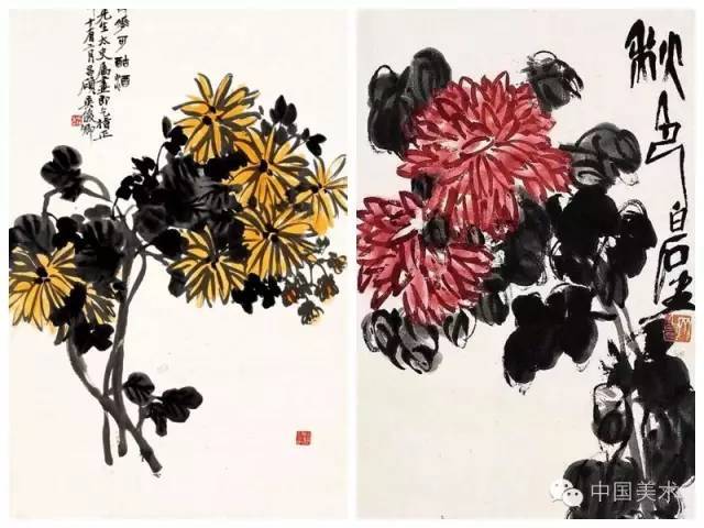 【重阳赏画】国画大师吴昌硕齐白石的菊花之作_手机搜狐网