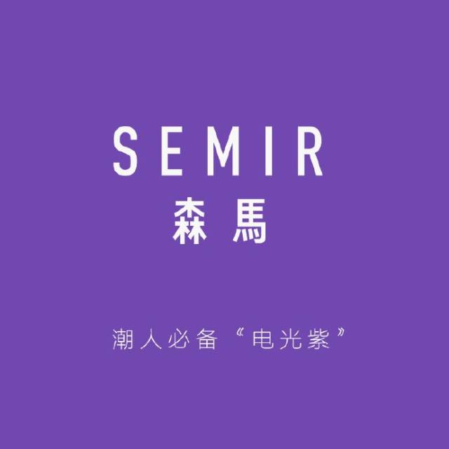 将原来logo中的英文字母"semir"进行单独提炼出来 而配合英文logo的