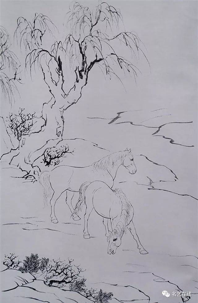 国画技法 | 工笔马的画法 (附骏马白描图70幅)