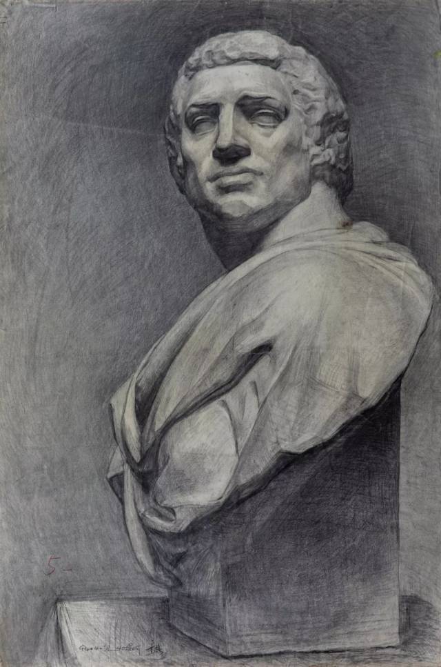 赵海 《大奴隶》 纸本/铅笔 78×109cm 1982年 杨澄 《大卫》纸本