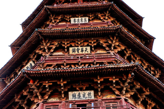 应县木塔斗拱,应县木塔,应县木塔立面_文秘苑图库