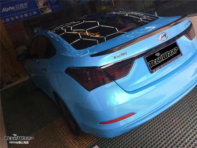 现代名图改色美国秃鹰teckwraprb09加勒比海蓝