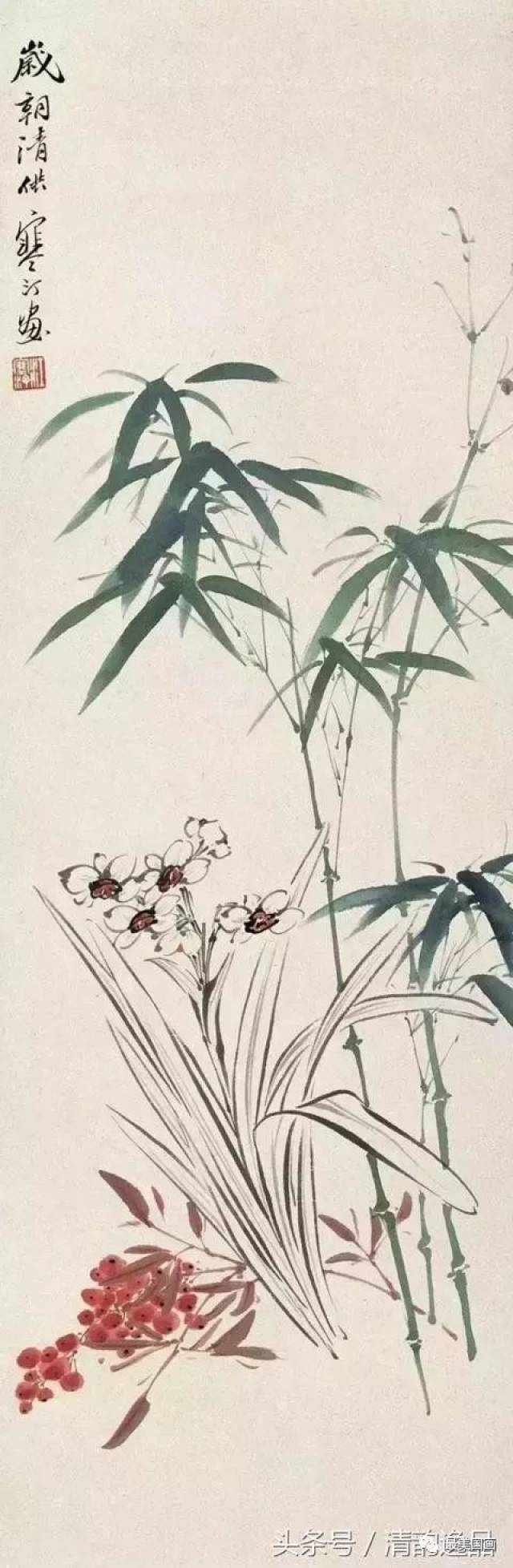 好画多看,提高眼力,江寒汀笔下的梅兰竹菊欣赏