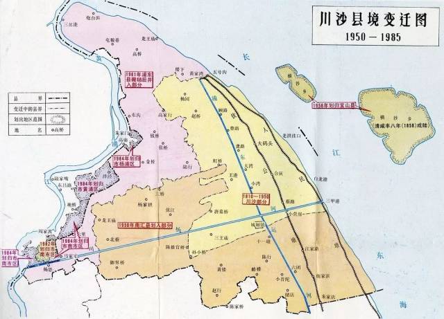 分属上海市杨浦区,黄浦区 南市区,上海县,川沙县,南汇县