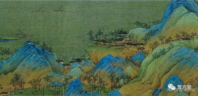 青绿山水圖 Zhang — Chinese artists of the Middle Ages (张宏- 青绿山水图)