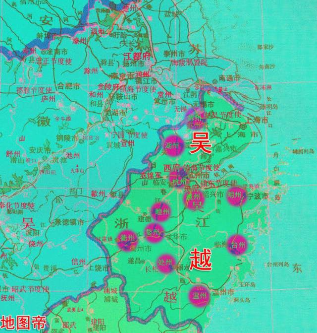 吴越国有多大?包括浙江及上海,苏州,福州