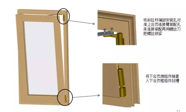 内平开下悬窗安装图解图片