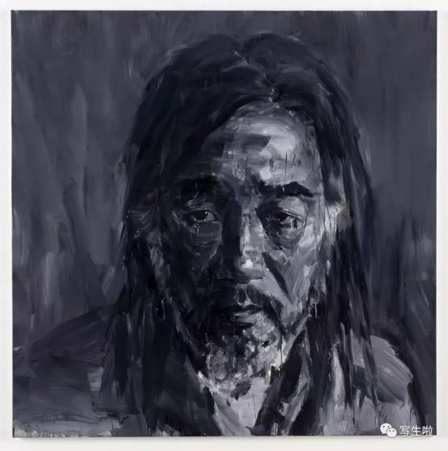 严培明《lui》,布面油画,200×200cm,2018年