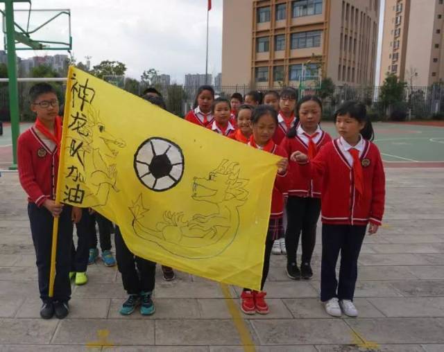 各班精心准备的 队旗,队徽展示