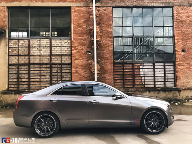 凯迪拉克ats-l车身改色电光钛灰