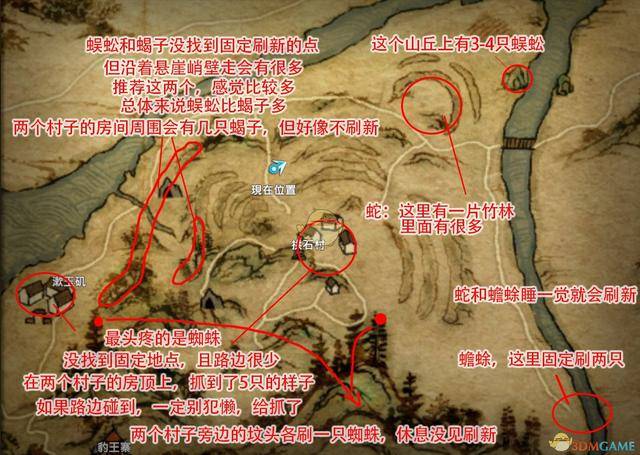 《河洛群侠传》新手村五毒分布图分享