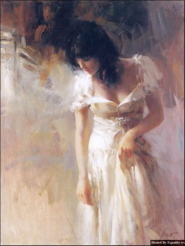 探析油画艺术中朦胧美，现代写实人物油画，油画里的人间尤物欣赏_搜狐网
