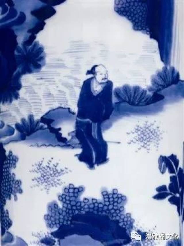明代青花山水故事紋筒瓶・故事『前出師表』風景紋筒瓶 在銘、骨董品保証 YB】明代青花山水故事紋筒瓶・故事『前出師表』風景紋筒瓶 在