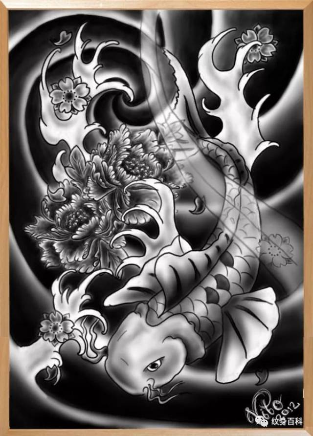 适合纹在大臂的鲤鱼手稿推荐