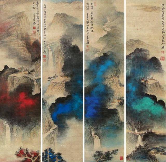 张大千泼墨山水画_搜狐网