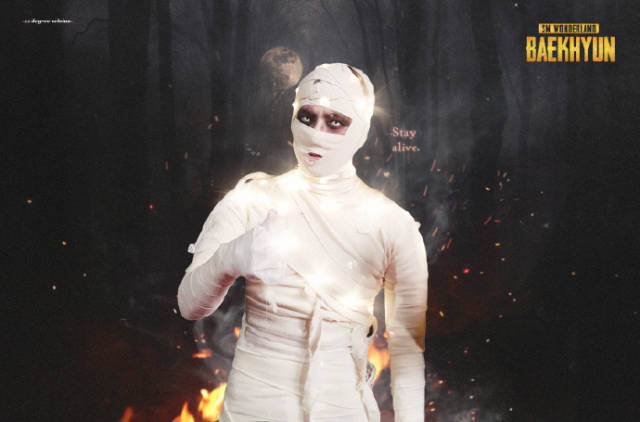 边伯贤木乃伊造型稳赢,全场伯贤在认真cos,朴灿烈去年破产了?