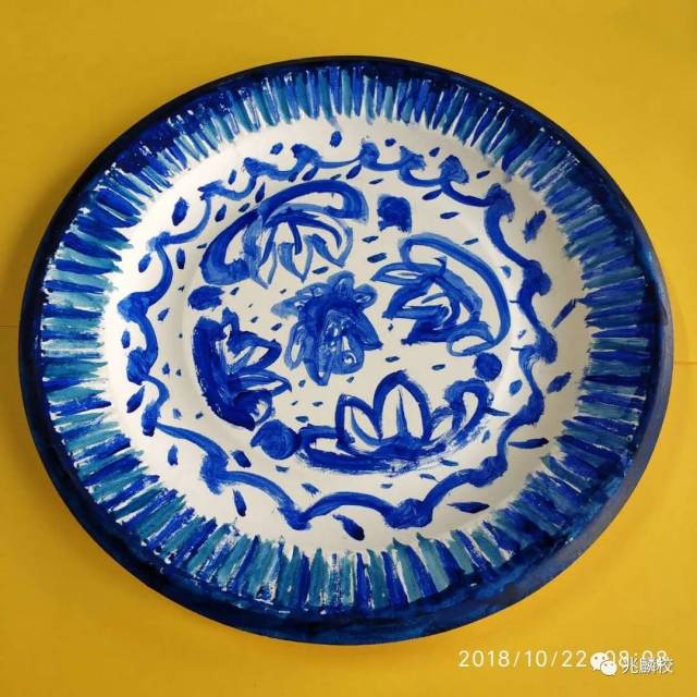兆麟教学 青花盘画作品展 青花瓷碟画 爱在网