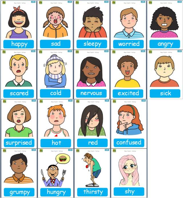 4)看动画,学儿歌,学会辨别情绪,正确表达情绪,知道其对应的表达