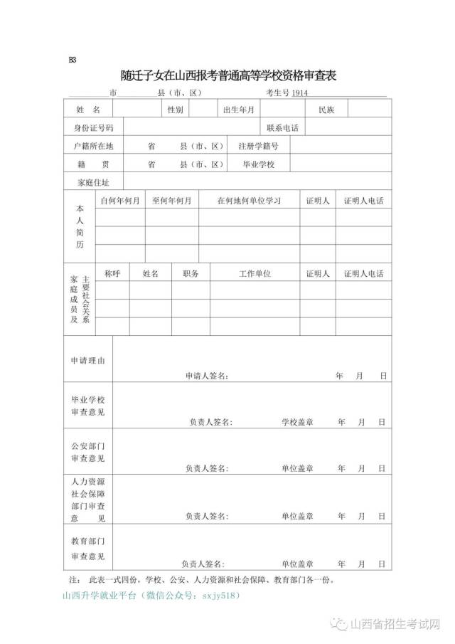 山西省2019年高考报名要求(附:报名表格,各招办咨询电话等)