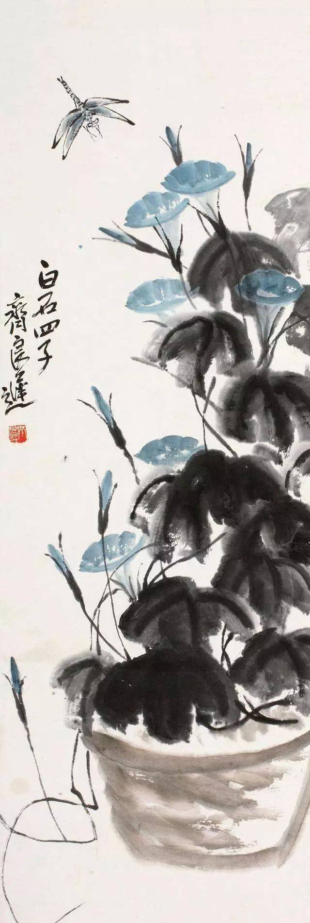 白石四子齐良迟花鸟作品欣赏