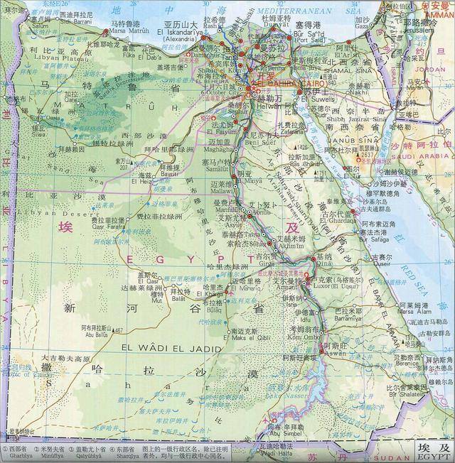 埃及地形图手绘图片