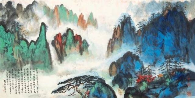 水墨画 鴨と葡萄 劉海粟銘 模写A3688 大气磅礴！刘海粟泼墨山水艺术_搜狐网