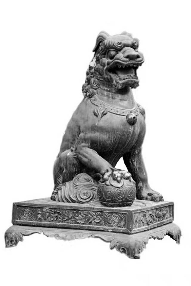 老銅文玩厚徳載物獅子鎮紙鎮尺一対の銅圧尺