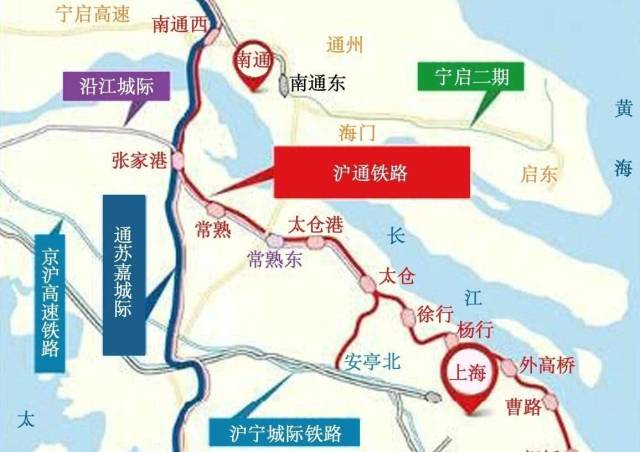 1,滬通鐵路(南通-張家港-常熟-太倉-安亭-上海)