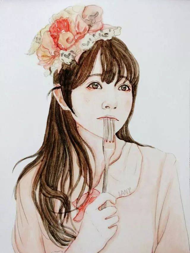 一组手绘水彩女孩,古风现代都有丨水彩人物插画欣赏